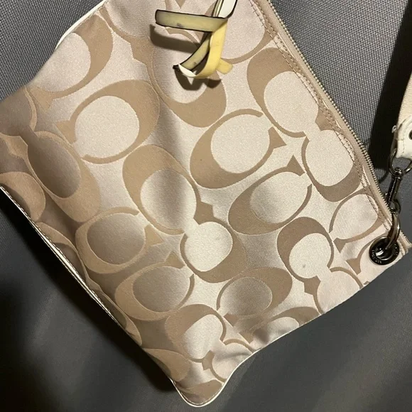Coach Beige Signature Shoulder Bag - Picture 8 of 12